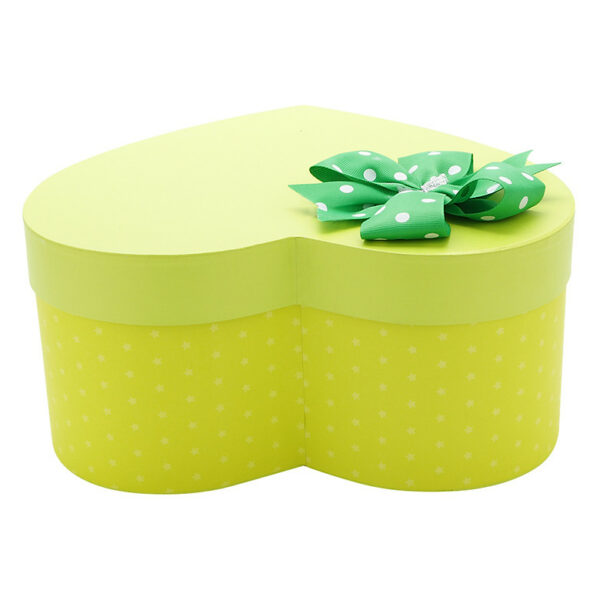 Hộp quà trái tim màu vàng chấm bi 31x15cm - Hình ảnh 4
