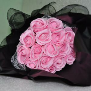 Hoa hồng sáp thơm 15 bông màu hồng