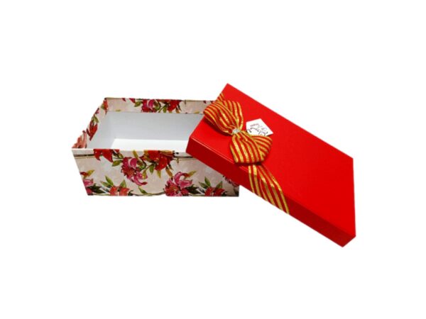 Hộp quà chữ nhật màu đỏ hoa - 30x20x10cm - Hình ảnh 4