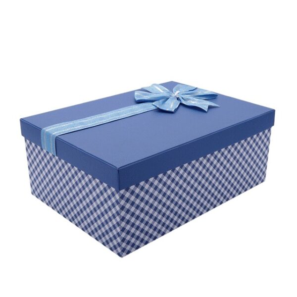 Hộp quà chữ nhật xanh lam caron - 25X35X15CM