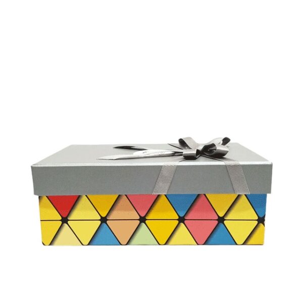 Hộp quà chữ nhật xám sọc - 19x12x7.5cm