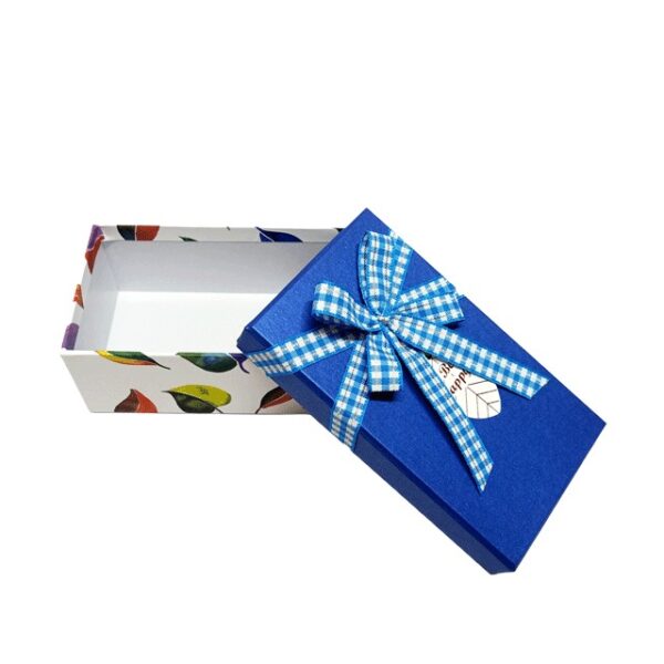 Hộp quà chữ nhật màu lam thân lá 14x8x5cm - Hình ảnh 4