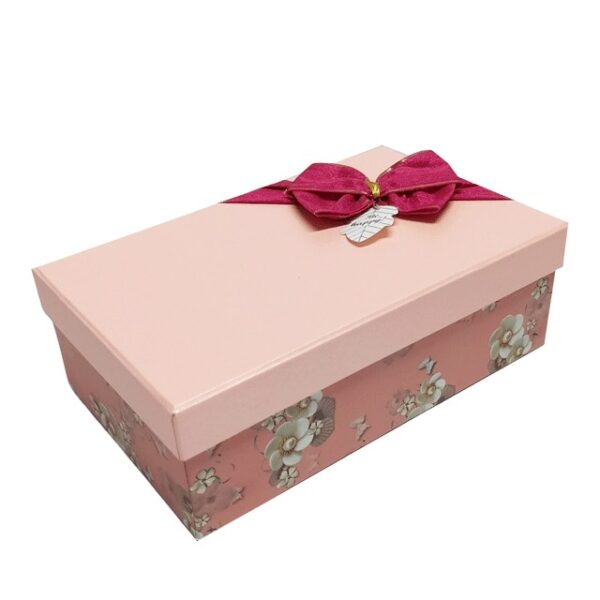 Hộp quà chữ nhật hồng hoa ngọc trai - 23x14x8cm