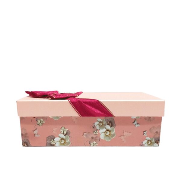 Hộp quà chữ nhật hồng hoa ngọc trai - 23x14x8cm - Hình ảnh 2