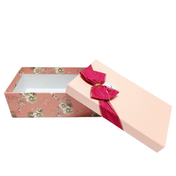 Hộp quà chữ nhật hồng hoa ngọc trai - 23x14x8cm - Hình ảnh 4