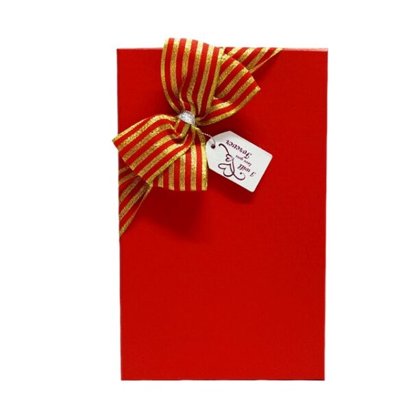 Hộp quà chữ nhật đỏ hoa ngọc trai - 23x14x8cm - Hình ảnh 4