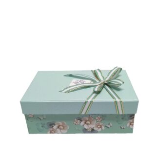 Hộp quà chữ nhật xanh hoa ngọc trai - 19x12x8cm