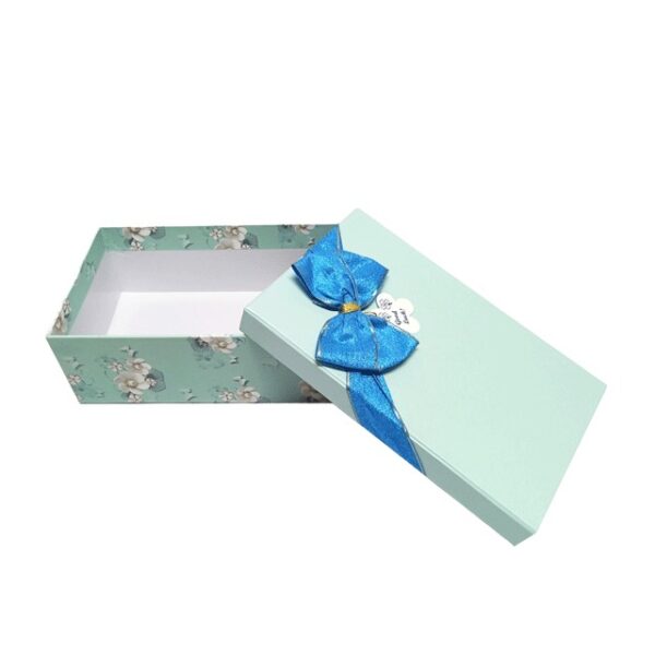 Hộp quà hình chữ nhật xanh hoa ngọc trai - 30X20X10CM - Hình ảnh 4
