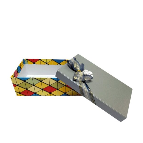 Hộp quà chữ nhật xám sọc - 23X14X8CM - Hình ảnh 4