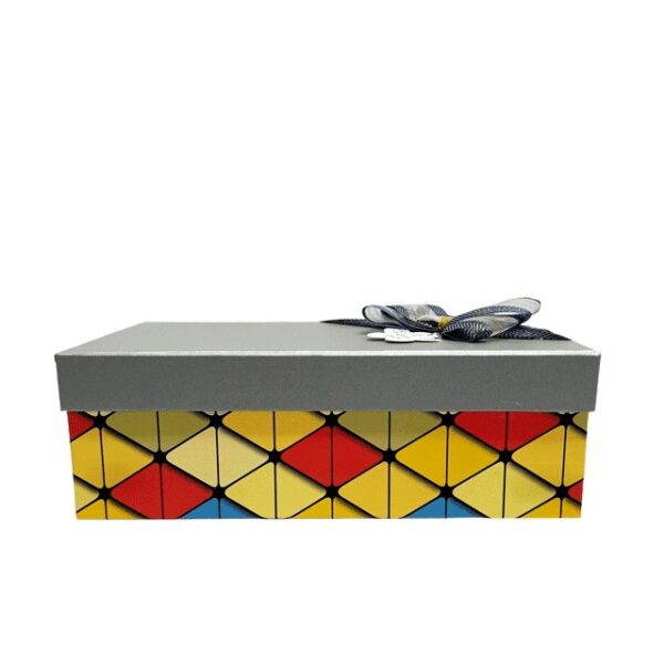 Hộp quà chữ nhật xám sọc - 23X14X8CM