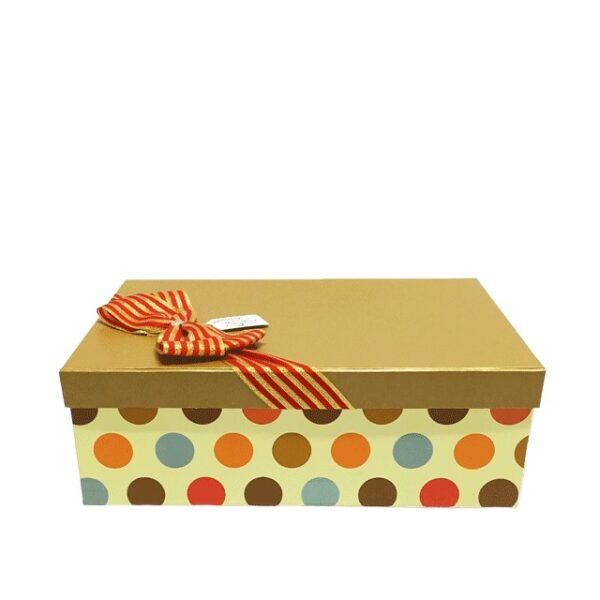 Hộp quà hình chữ nhật màu nâu chấm bi - 26X17X9CM - Hình ảnh 3
