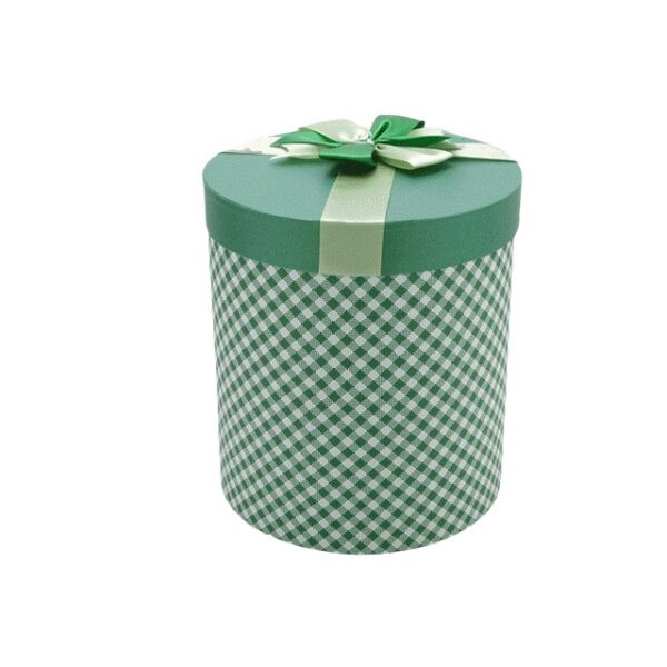 Hộp quà tròn  xanh lá caron - 22X25CM