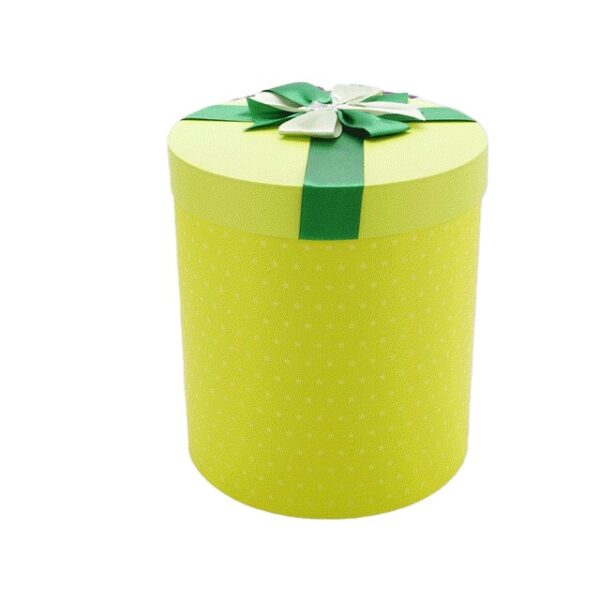Hộp quà tròn xanh chấm bi - 22X25CM