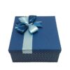 Hộp quà chữ nhật màu xanh lam chấm bi - 22x22x11cm 1