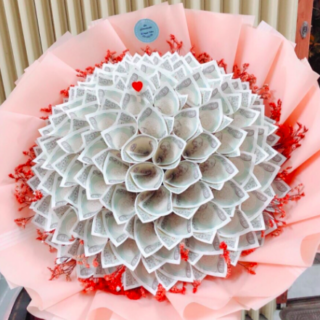 Bó hoa tiền 1K - Style hồng phấn