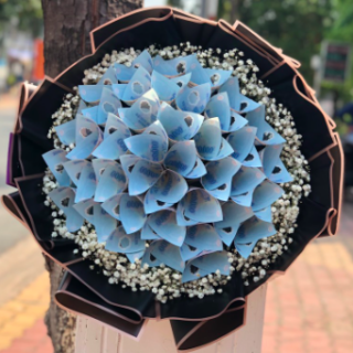 Bó hoa tiền 20k - Style xanh đen