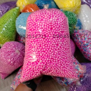 Hạt Xốp Màu Gói Quà - Màu Hồng Baby