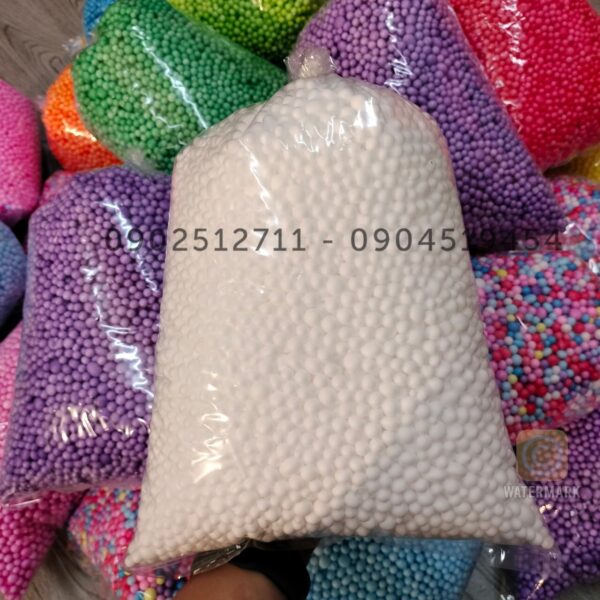 Hạt Xốp Màu Gói Quà - Màu Trắng